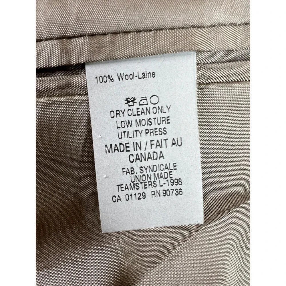 Calvin Klein Blazer Mens 42L Gray Wool Made In‎ Canada Suit Jacket Pure Woolmark